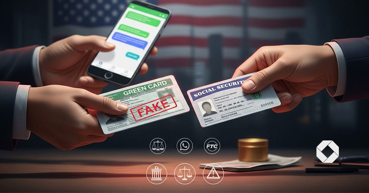 Golpe migratório Green Card e Social Security falsos